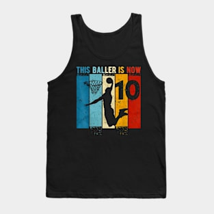 10 Year Old Basketball 10th Birthday Boy Tank Top